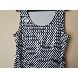 Chicos Tank Top 2 Zenergy Women Large 12 Donna Polka Dot Sequin Capsule Wardrobe